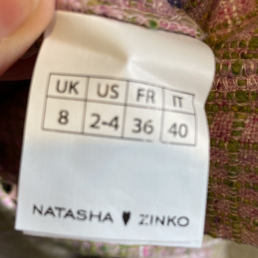 Natasha Zinko Pleated High Waist Pink Plaid Wool Blend Trousers - Picture 13 of 15